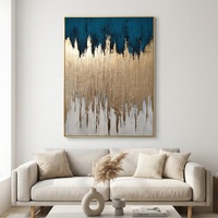 Décoration d'intérieur de luxe : Tableau mural grand format en toile texturée fait main, nature morte, avec feuille d'or, peinture d'art moderne pour hôtel et anniversaire