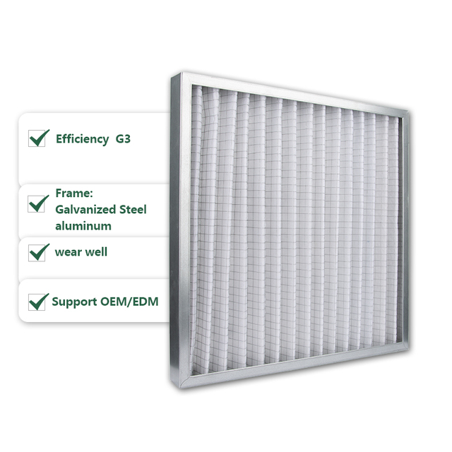 High Standard HVAC System G3 Primary Pleated Air Filter Hepa Filter Cloth for Ahu