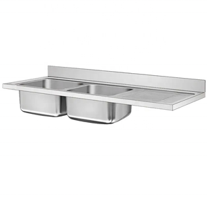Équipement de cuisine commerciale en acier inoxydable Double évier <span class=keywords><strong>banc</strong></span> <span class=keywords><strong>comptoir</strong></span> Restaurant hôtel utilisé fabriqué en Arabie saoudite industriel - Product Image 6