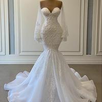 S355A 2025 Différents styles Personnalisable selon vos besoins Tissu en dentelle Robe élégante Robe de mariée sirène