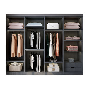 Armadio NICOCABINET in Stile Contemporaneo Personalizzabile Colore Grigio Tortora con Cassetti e Ante a Chiusura Morbida - Product Image 6