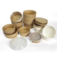 Contenants d'emballage en kraft personnalisés pour salades, nouilles, soupes et autres plats à emporter – Bols en papier pour aliments