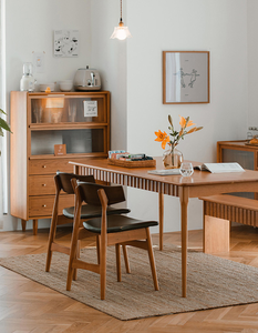 Buffet en bois massif de style nordique, double porte, <span class=keywords><strong>3</strong></span> tiroirs, design moderne et simple, armoire de rangement pour la maison, cuisine, salle à manger - Product Image 3