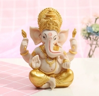 10.5*6*14cm grand et petit hindou résine bouddha Statue polyrésine indien Ganesha moine Figurine pour la décoration intérieure