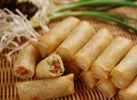 Venta al por mayor de relleno tradicional crujiente frito congelado para el hogar, pequeño, vegetal, vegano, de camarones y pollo, para restaurantes