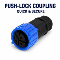 Conector Industrial Impermeable para Exteriores M25 de Alta Tensión con Bloqueo a Presión, Macho y Hembra, para Almacenamiento de Energía