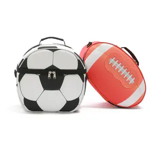 Bolsa de almuerzo con forma de balón de fútbol 3D para niños, bolso de hombro con 6 latas, refrigerador de cerveza, nuevo diseño, 2022