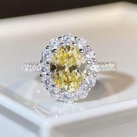 Bague de haute joaillerie pour femme en argent pur S925, motif œuf jaune canari, bijou de doigt polyvalent de luxe léger haut de gamme
