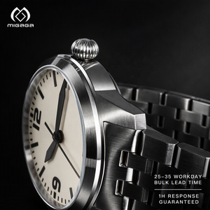 Montre-bracelet automatique pour homme, cadran crème, 40 mm, chiffres lumineux, acier inoxydable, Relogio Masculino, Business Men - Product Image 2