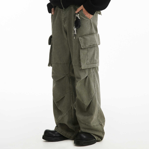<span class=keywords><strong>Pantaloni</strong></span> Cargo da <span class=keywords><strong>uomo</strong></span> con paracadute largo a gamba larga in cotone 100% con cerniera a mosca da <span class=keywords><strong>uomo</strong></span> - Product Image 1