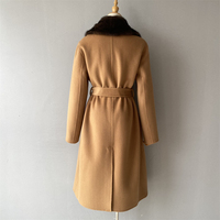Veste en laine polaire double face respirante de luxe pour l'hiver Jxwatcher, col en fourrure de vison véritable épaisse, fermeture éclair, sur mesure pour femmes