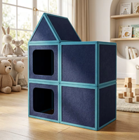 Nouveauté : Maison de jeu magnétique Lego pour enfants, kit de construction géant avec tuiles magnétiques en feutre, maisonnette