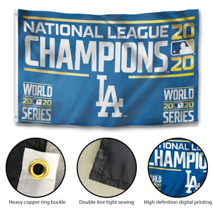 Bandera de los Dodgers de Los Ángeles 2020, Campeones de la Liga Nacional y de las Series Mundiales, 3x5 pies, Bandera de Poliéster de Doble Cara - Product Image 3