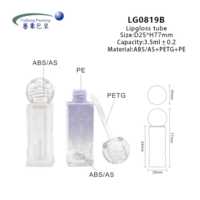 Tube carré vide pour brillant à lèvres de 3,5 ml avec bouchon à vis, en plastique transparent, conteneur de brillant à lèvres en forme de boule de cristal, flacon cosmétique, logo personnalisé OEM/ODM