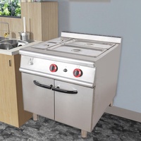 Kabinet Bain Marie Besar Kecil Berbahan Stainless Steel dengan Insulasi Gas untuk Sup, Peralatan Dapur untuk Restoran Hotel THO Meal 5.8KW