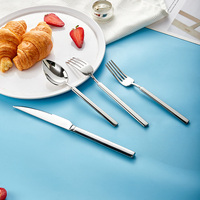 Luxury Matte Gold Flatware Set Stainless Steel Flatware Bulk Sale Spoon and Fork with Packaging