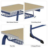 Meubles de classe ergonomiques et écologiques, chaises en bois pour enfants, ensemble bureau et chaise avec rangement pour l'école