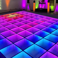 3D Infinity Spiegel LED Tanzflächen-Panel Licht RGB Vollfarbig für Hochzeit Party Bühne Event Dekoration