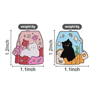 Broche en émail style sachet de thé, motif chat, adorable animal félin, badge en métal pour veste, sac à dos, sac, ornement, accessoire de mode