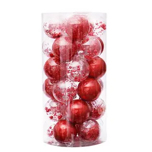 T04276 Groothandel Grote Goedkope Plastic Kerst Decoratie Bal Set Gekleurde Glas Helder Kerst Ornamenten Ballen Voor Sublimatie