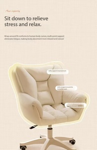 <span class=keywords><strong>Silla</strong></span> de Oficina Acolchada con Tela Suave, <span class=keywords><strong>Silla</strong></span> de Escritorio Giratoria Ajustable con <span class=keywords><strong>Ruedas</strong></span> para Oficina en Casa, Estudio, Dormitorio - Product Image 4