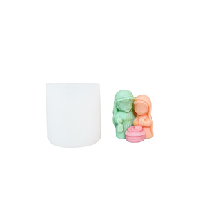 Stampo in silicone per candele in gesso a tema Sacra Famiglia, stile trio, per aromaterapia, fai da te, diffusore, ornamento in pietra, fusione in resina epossidica - Product Image 5