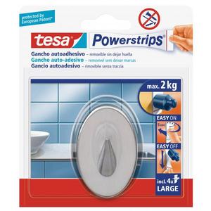 Tesa-58121-00001-01ตะขอโลหะทรงไข่ขนาดใหญ่6ตัว-ตะขอ6อัน + แถบ24อัน-เทปกาว4042448136145 - Product Image 1