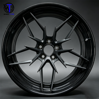Jantes en fibre de carbone Wheeltype, finition noire légère, 20X8.5/9/9.5/11 21X9/11.5J, 20 et 21 pouces, concaves profondes, forgées, pour voitures de course