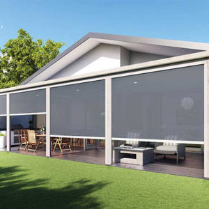 Taille personnalisée <span class=keywords><strong>tissu</strong></span> fenêtres <span class=keywords><strong>extérieur</strong></span> coupe-vent zip écran personnalisation motorisé intelligent zip écran - Product Image 1