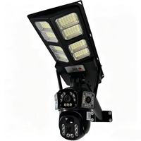 Lampe de rue solaire LED IP65 en ABS, étanche, avec alarme sans fil pour téléphone portable et moniteur HD (objectif fixe et variateur)