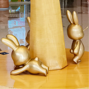 Escultura de Conejo de Resina para Montar en el Suelo, Figura Artística Contemporánea para Exteriores, Decoración de Pascua - Product Image 4
