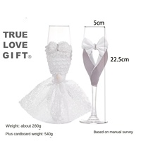 Ensemble de gobelets de mariage au design moderne Romantique pour Champagne Love Suit Togor Verre à vin pour les mariés
