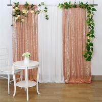 Rideaux de fond en sequins dorés de couleur personnalisée pour événements de mariage - Taille 2FTx8FT