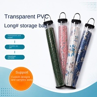 Sac de rangement suspendu en PVC transparent, moderne et minimaliste, pour tapis de mahjong, tapis de jeu d'échecs, tapis de jeu de cartes, étui enroulable à double fermeture éclair