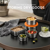 Boîte à lunch en acier inoxydable de haute qualité Récipient alimentaire étanche réutilisable avec couvercles en silicone Passe au lave-vaisselle