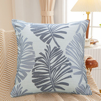 Bindi moderne Simple lin jeter oreiller haute fil teint Jacquard housse de coussin feuille pour un usage domestique-pour canapé salon chevet