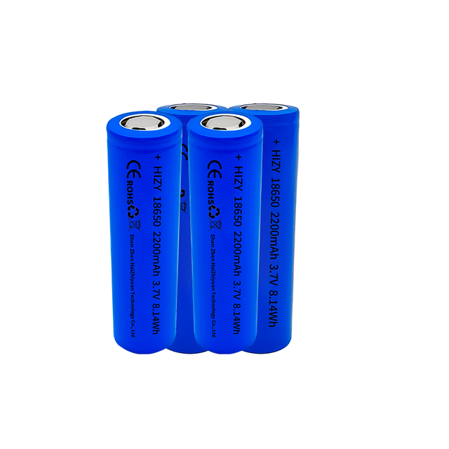 Factory Wholesale 18650 3.7V 2200mAh Rechargeable Cylindrical Lithium Ion Batteries for Flash Lights Customizable