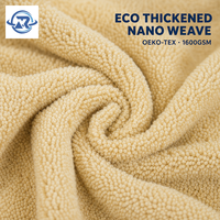 Serviette de séchage pour voiture en microfibre épaissie à séchage rapide, double face, 1600 GSM, à boucles torsadées, nano-tissée, 80/20, certifiée OEKO-TEX