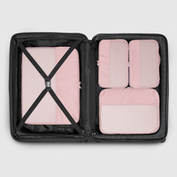 Ensemble de sacs de rangement pour vêtements de voyage d'affaires multicolores Trendy Mesh Tops Packing Cubes Custom 4 Pcs Voyager Travel Bagages Organizer