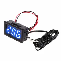 Termometer Digital LED, Sensor suhu termostat untuk mobil dalam ruangan luar ruangan stasiun Monitor cuaca akuarium 5V 12V 0.56"