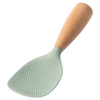 Cuillère à riz en silicone et spatule en bois cuillère à soupe antiadhésive pelle cuisine ustensiles de cuisine ensemble tourneurs Type cuillère à riz