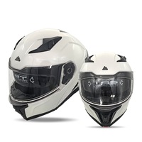 Casco de Motocicleta Integral Unisex Blanco y Negro, Cómodo, con Soporte Personalizado, Seguridad para Exteriores