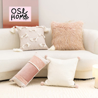 Housse de coussin rose longue en patchwork, luxueuse et moderne, pour enfants