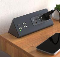 LEGA Cube8 20W USB-C, prise de courant de bureau avec cordon de 3m, utilisation industrielle, pince amovible, 3 prises, 3 ports USB, standard, pour table