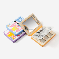 Palette de maquillage en carton recyclable de style livre magnétique avec miroir, emballage personnalisé pour les patchs anti-acné