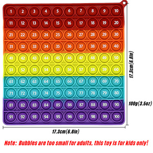 Giocattolo Antistress in Silicone Arcobaleno con 100 Bolle, <span class=keywords><strong>Gioco</strong></span> Matematico per Bambini, Apprende il Conteggio e la Matematica di Base Attraverso il <span class=keywords><strong>Gioco</strong></span> Tattile - Product Image 5