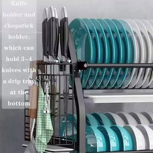 <b>Kitchen</b> Utensil Dish Drainer Rack Holder <b>Storage</b> Large <b>Kitchen</b> Cabinet Accessories Basket <b>Storage</b> for <b>Kitchen</b> Dish Drying Rack - Product Image 5