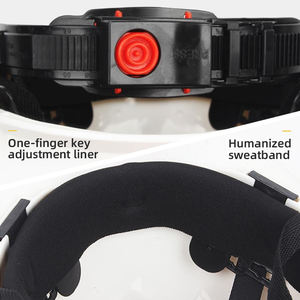 خوذة سلامة لمواقع البناء من البلاستيك ABS وفقًا للمعايير الوطنية، على شكل V، مقاومة للخدش، قابلة للتنفس، مع 6 نقاط تعليق - Product Image 5