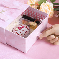 Boîte à tiroir coulissant en carton rigide de luxe avec logo personnalisé, emballage cadeau coloré, boîte cadeau pour cosmétiques, chaussettes, foulards en soie
