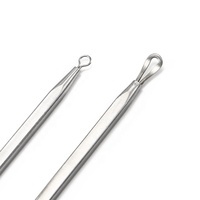 Extracteur de points noirs et de comédons en acier inoxydable à double tête, aiguille anti-acné, outils de beauté pour le visage et le nez